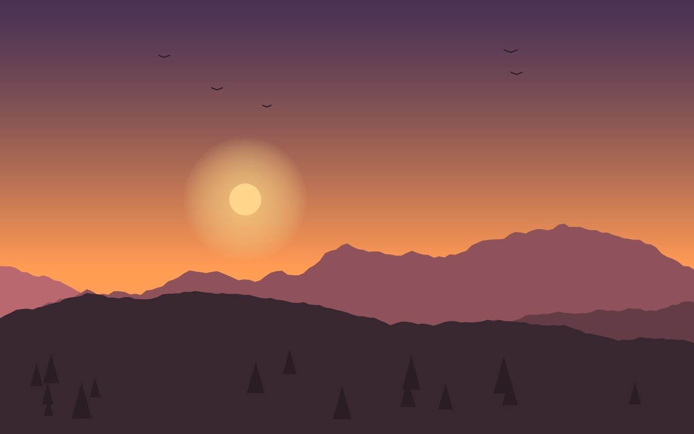 Ilustração de uma paisagem