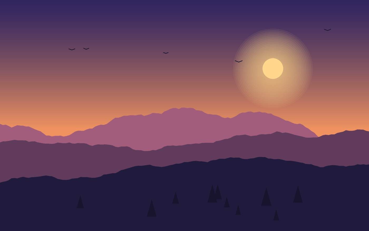 Ilustração de uma paisagem