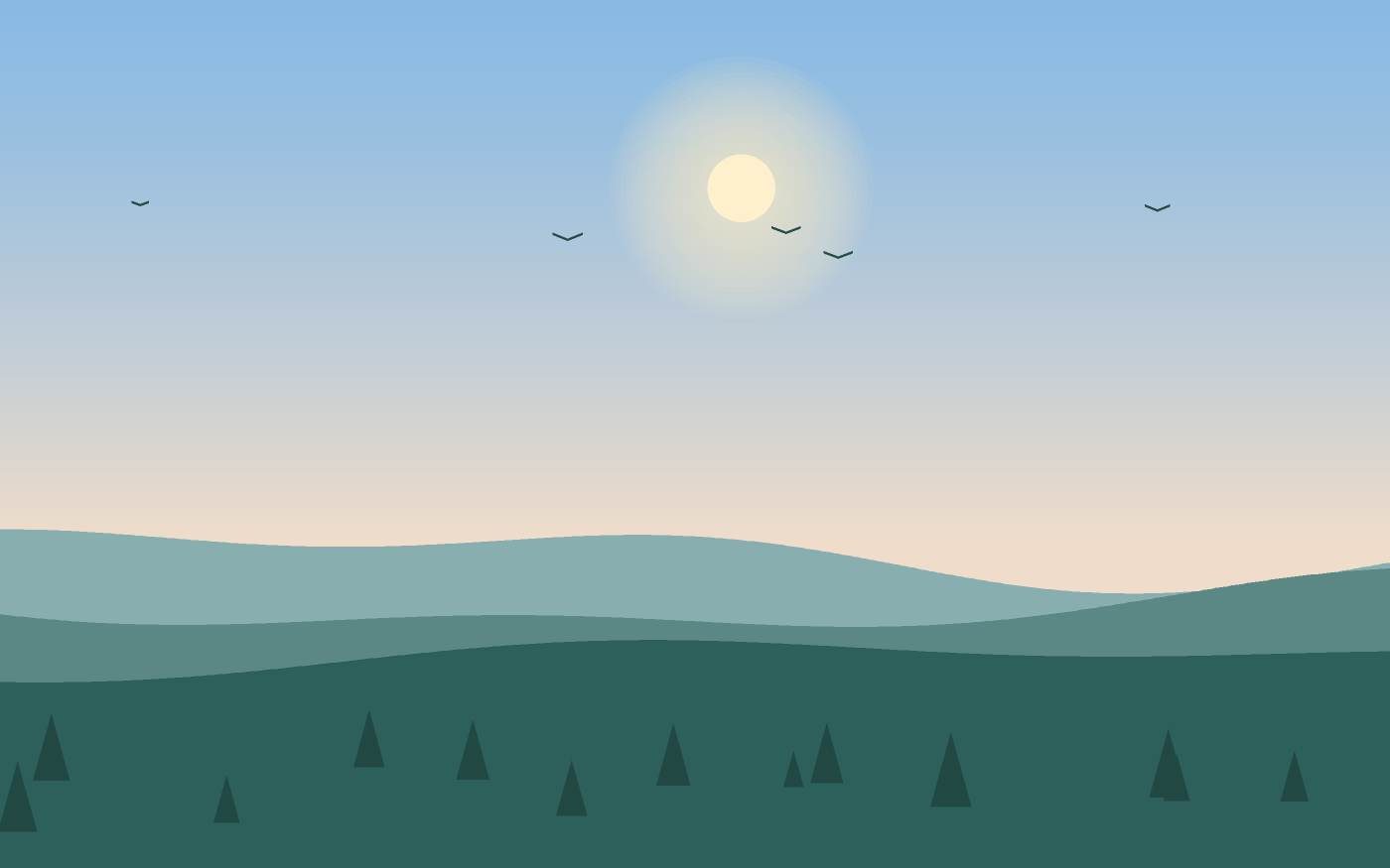 Ilustração de uma paisagem